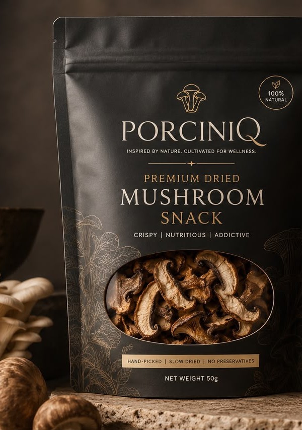 PorciniQ Premium Dried Mushroom Snack